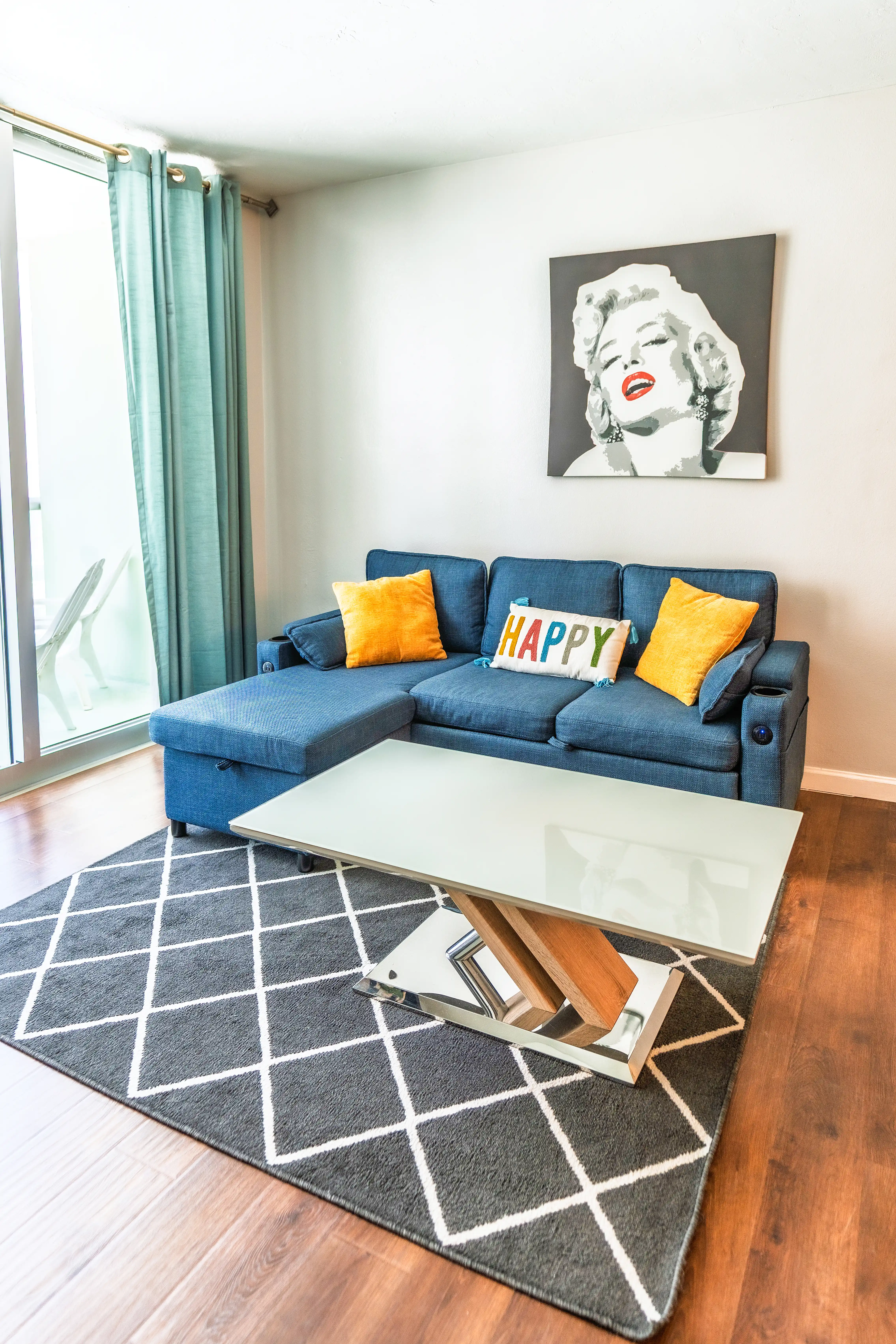 Cozy living room with stylish art